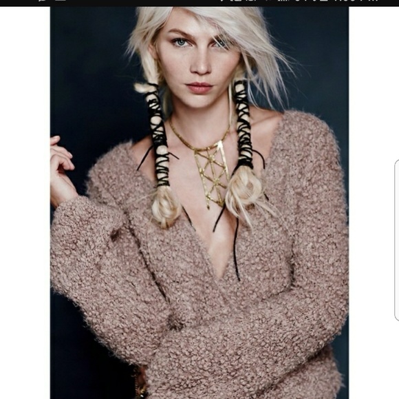 Free People fuzzy furry pullover - Picture 5 of 6